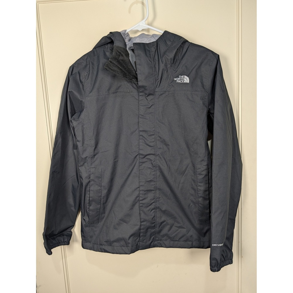 The North Face Girls Resolve DryVent Rain Jacket Black Large 14/16 Reflective